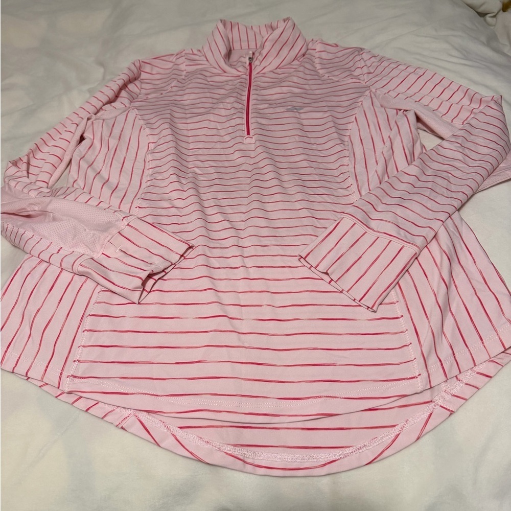 Zero Restriction Pink Striped Quarter-Zip Pullover Golf Women’s Large